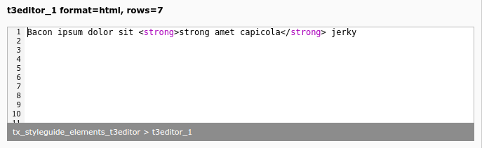 Code highlighting with t3editor (t3editor_1)