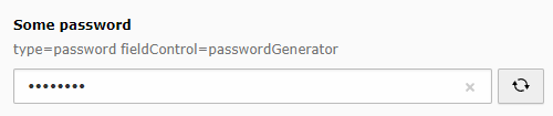 The same field as above after saving - the password is not displayed anymore