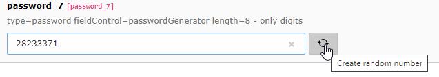 A generated 8 digit number