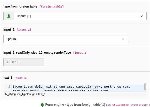 The type of the record is fetched from the record specified in field `foreign_table`