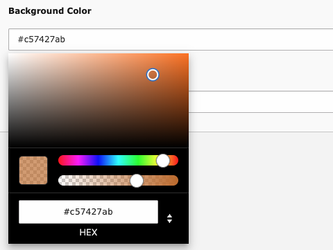 A color picker with adjustable opacity