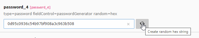 A generated 30 characters long random hex string