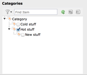 The categories selector
