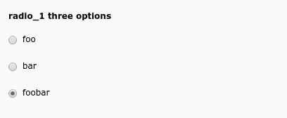 A set of radio buttons