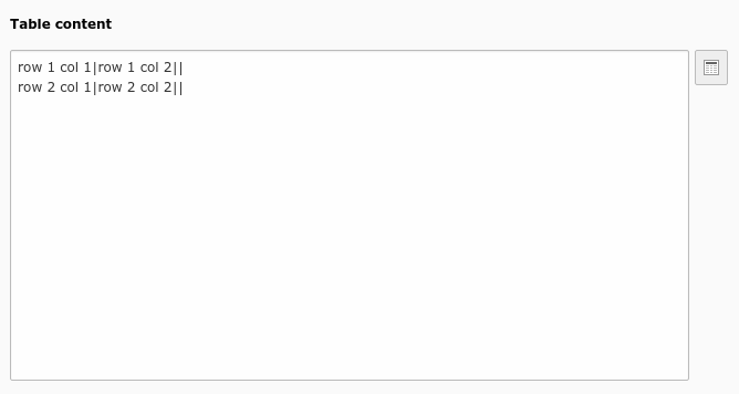Table editor tt\_content bodytext
