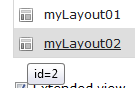 Two backend layout records shown in list module
