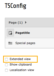 Extended view is shown in the list module