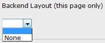 Drop down without backend layouts