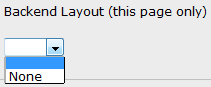 Drop-down list without individual backend layouts.
