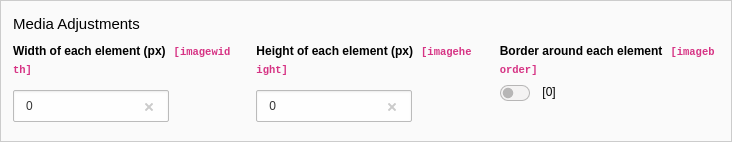 Media height and width in the content element Text and Images