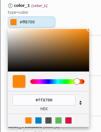 Example of a color palette