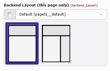 Drop down without backend layouts