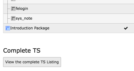 The TypoScript Object Browser showing a syntax error