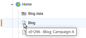 Page with configured color and label