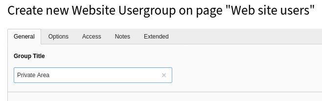 Creating a new frontend group