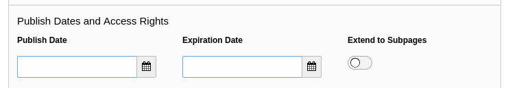 Setting a publication date for a page