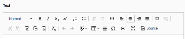 A typical view of the rich text editor