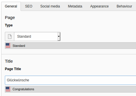 Creating a new page translation