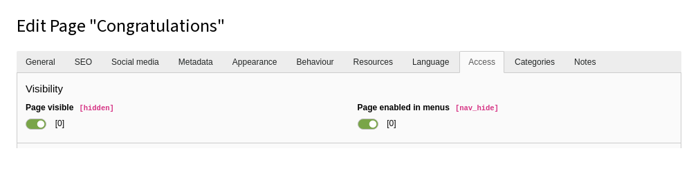 Making the new page publicly visible