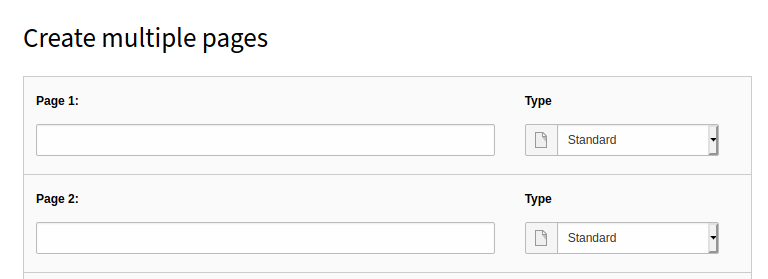 The "Create Multiple Pages" screen