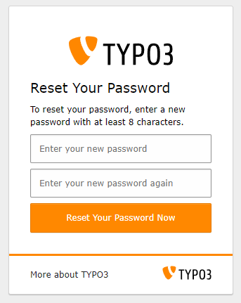 Enter the secure new password twice