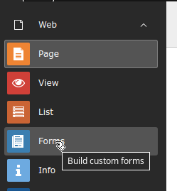 Tooltip for the Forms module
