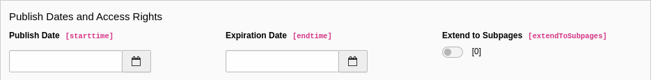 Setting a publication date for a page