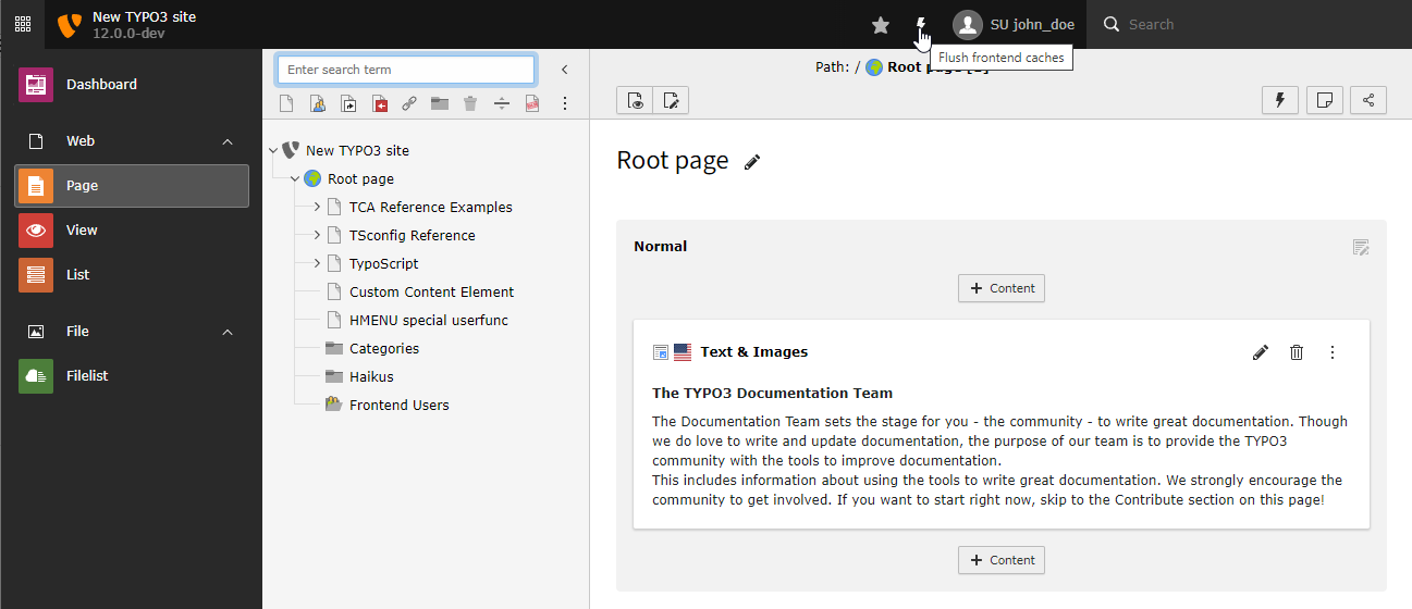 Flush cache of all pages
