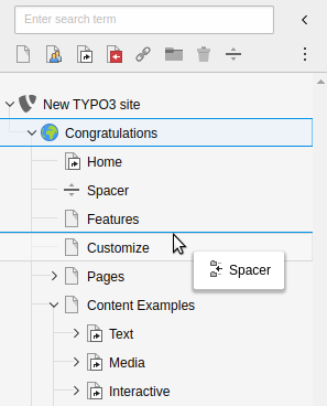 Drag a page to move it on the page tree