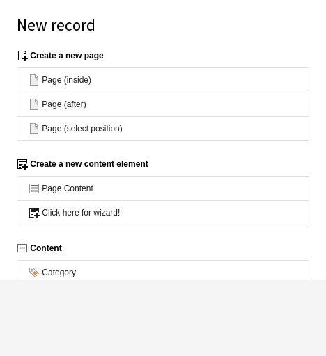Select "Usergroup" with the new record wizard