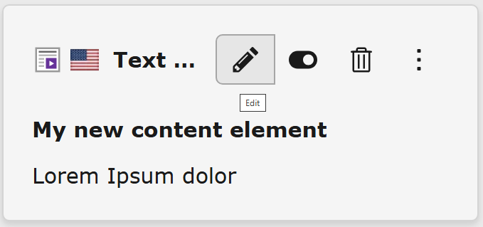 Editing content elements in the TYPO3 backend