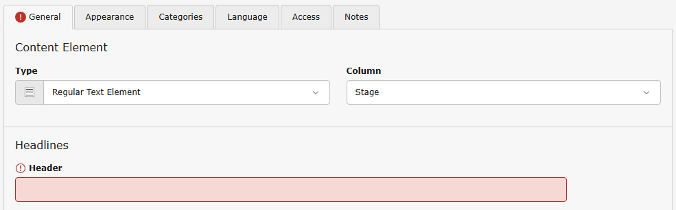 Screenshot of a required field