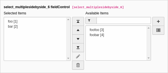 A multiselect element