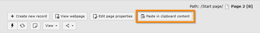 Button "Paste in clipboard content"