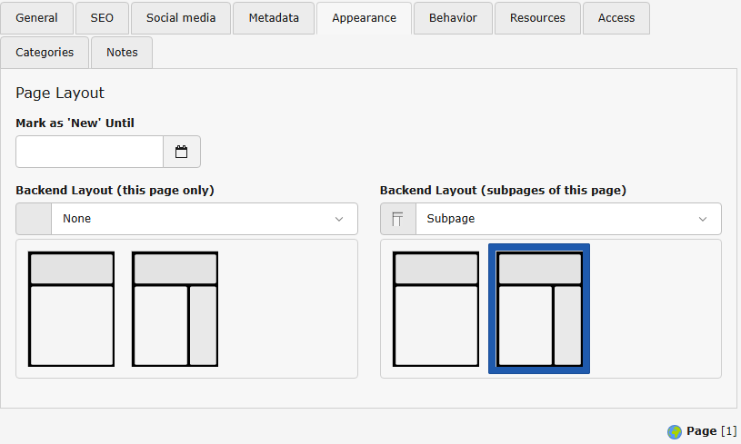 The Backend Layout is found in the tab "Appearance" of the page properties in the TYPO3 Backend