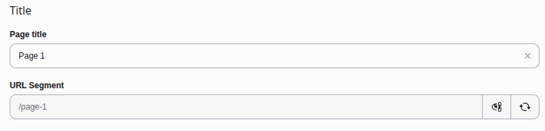 Location of the "Recalculate URL Segment" button at the end of the "URL Segment" field in the page properties