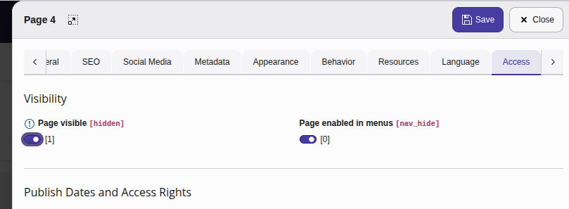 Making the new page publicly visible