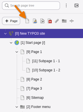 Creating a page using drag and drop