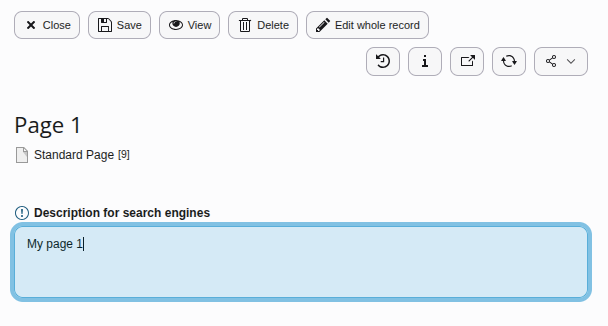 Screenshot of an edit form showing just the description field