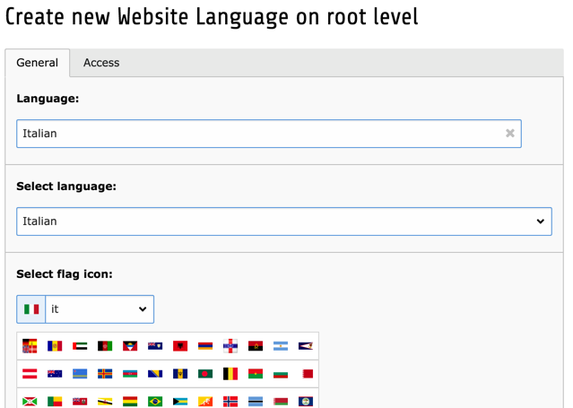 Setting up a new language