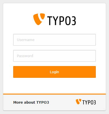 The TYPO3 CMS backend login screen