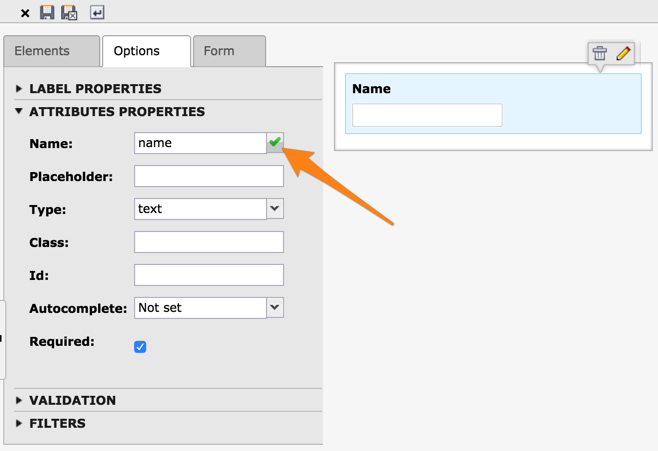 Adding a new form element with the form wizard