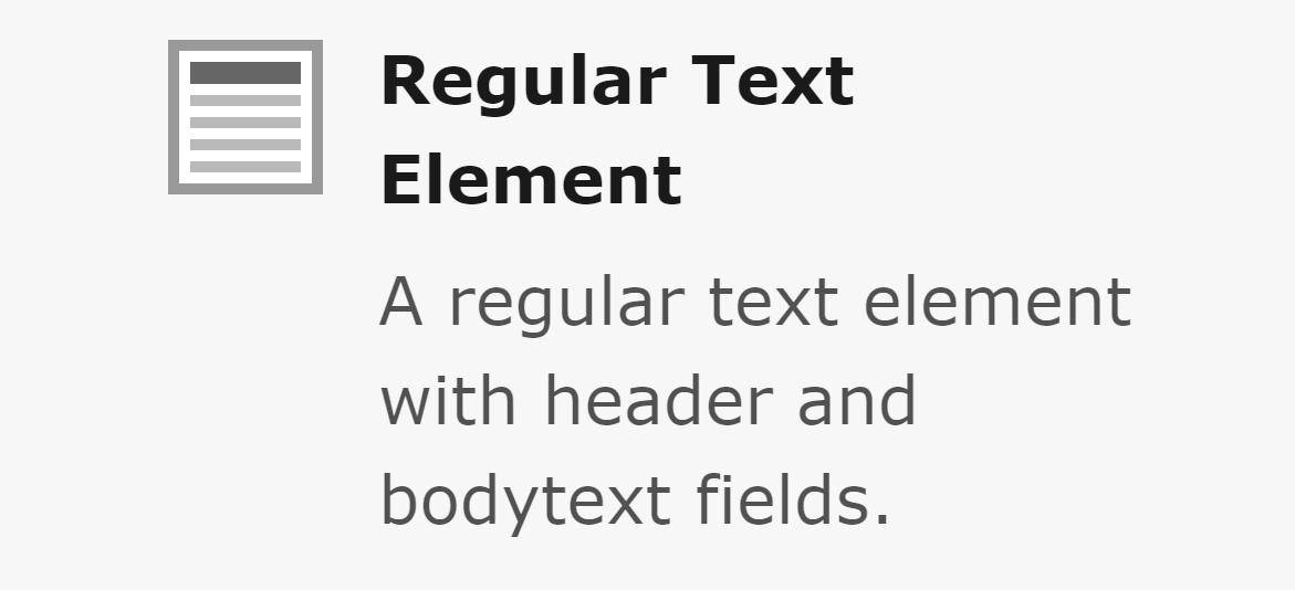Content element Regular Text in the TYPO3 backend