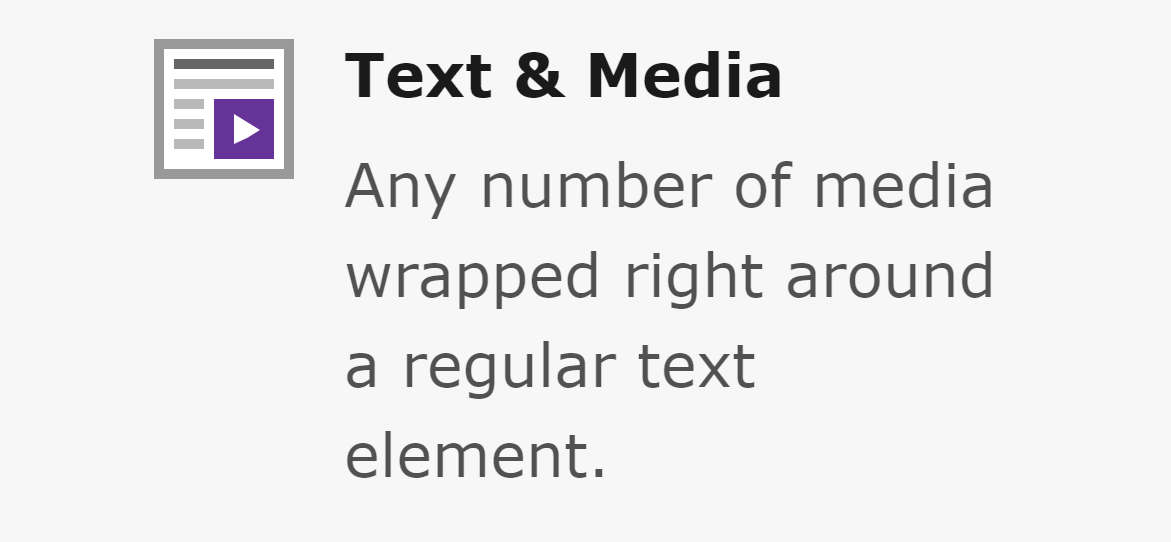 Content element Text and Media in the TYPO3 backend