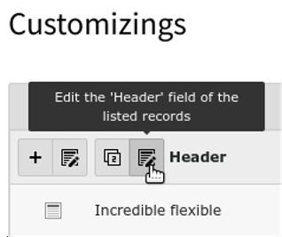 The button to edit a given field for all records