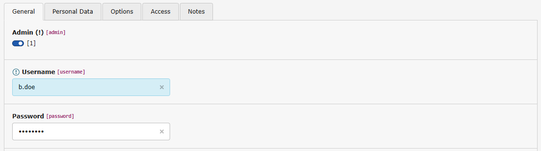 The Admin option is the first option in the tab "General" in the backend user edit form