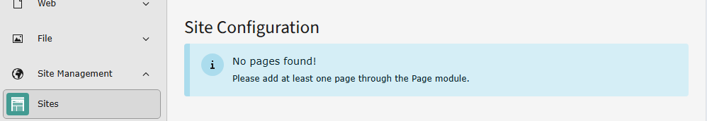 No pages found! Please add at least one page through the Layout module.