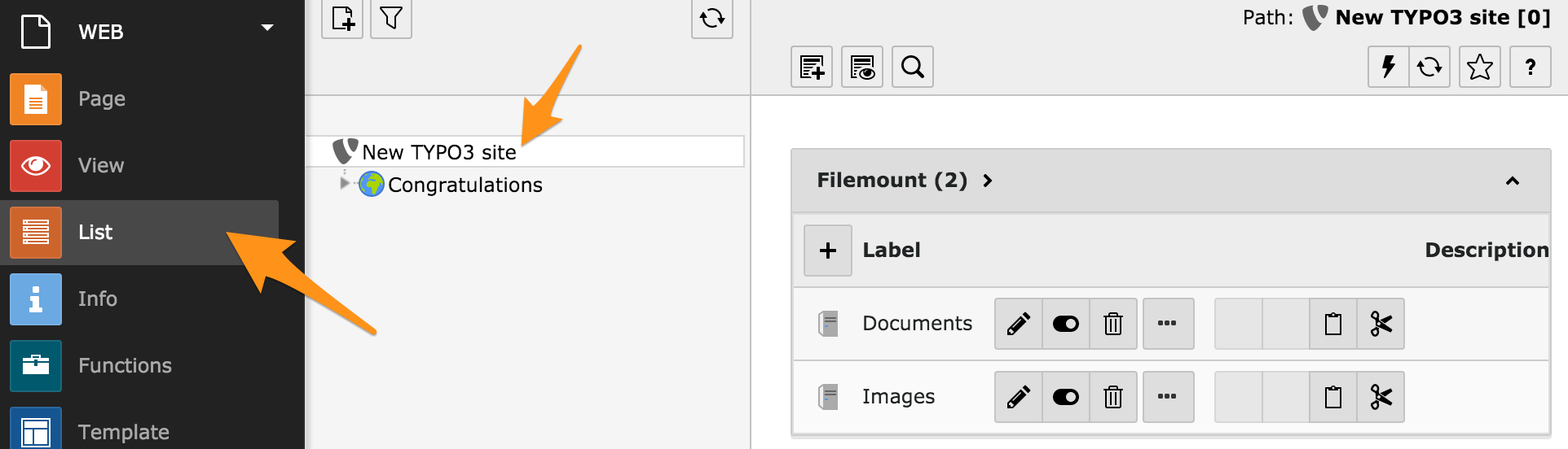 Liste de tous les montages de fichiers disponibles