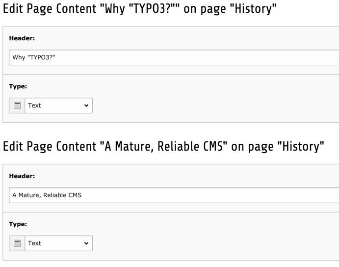 Editing form displayed for all records and all fields