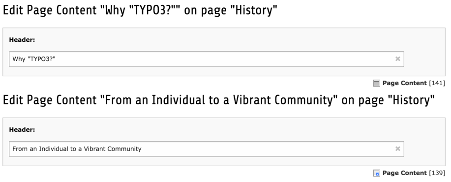 Editig form displayed for the selected records